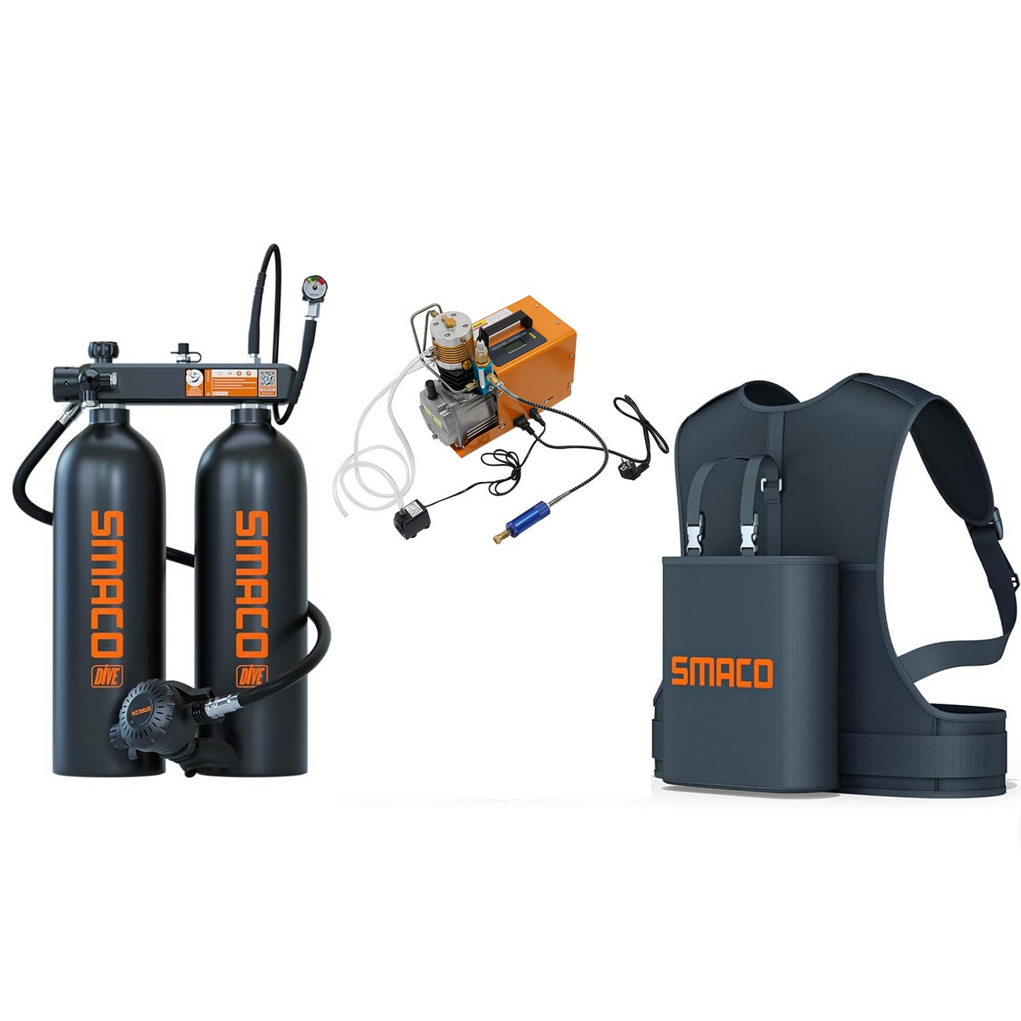 Mini bouteille de plongée S700Max + Compresseur 220V