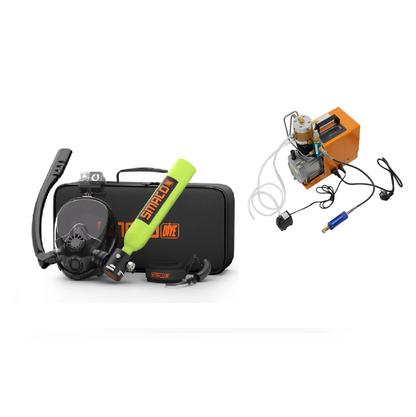 Mini bouteille de plongée S300 + Compresseur 220v + Masque K2