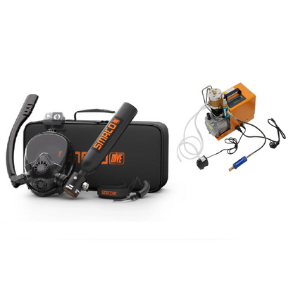 Mini bouteille de plongée S300 + Compresseur 220v + Masque K2