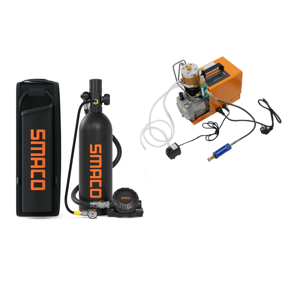 Mini bouteille de plongée S400Plus + Compresseur 220V