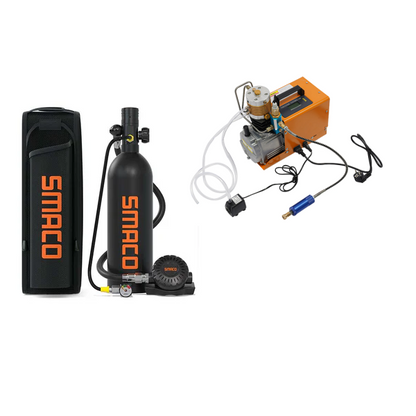 Mini bouteille de plongée S400Plus + Compresseur 220V