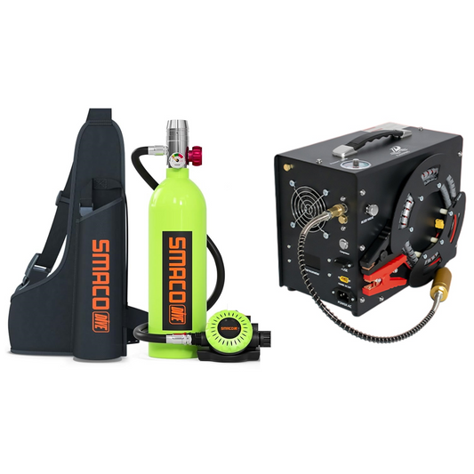 Mini bouteille de plongée S400 + Compresseur 12/220V
