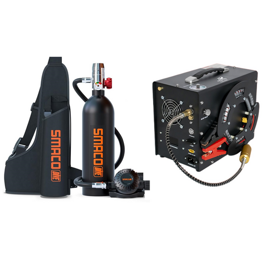 Mini bouteille de plongée S400 + Compresseur 12/220V